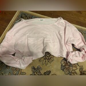 Double zero pink cropped sweatshirt